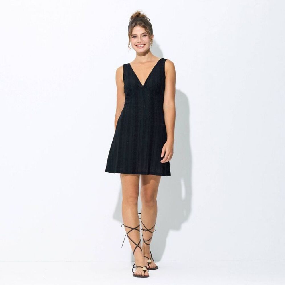 wild fable Black  V-Neck Mini Dress
